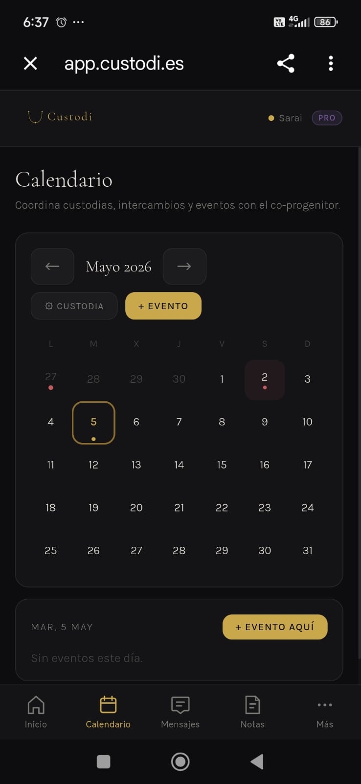 Calendario de custodias Custodi